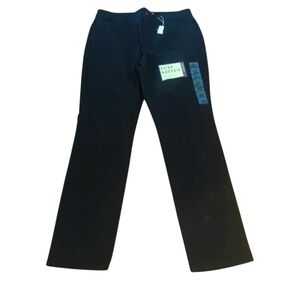 Gloria Vanderbilt Black Pants Luxe Satin Khaki Unltd Sleek Straight Leg NWT Sz 6